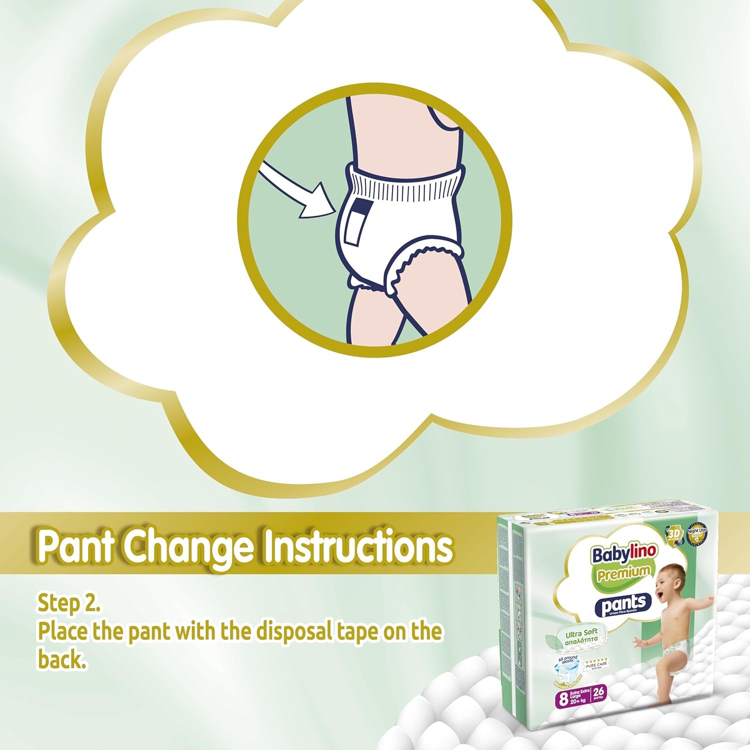 Prémium 8-as méretű nadrág Ultra-Soft szűrővel, XXL (20+ kg), 104 darab