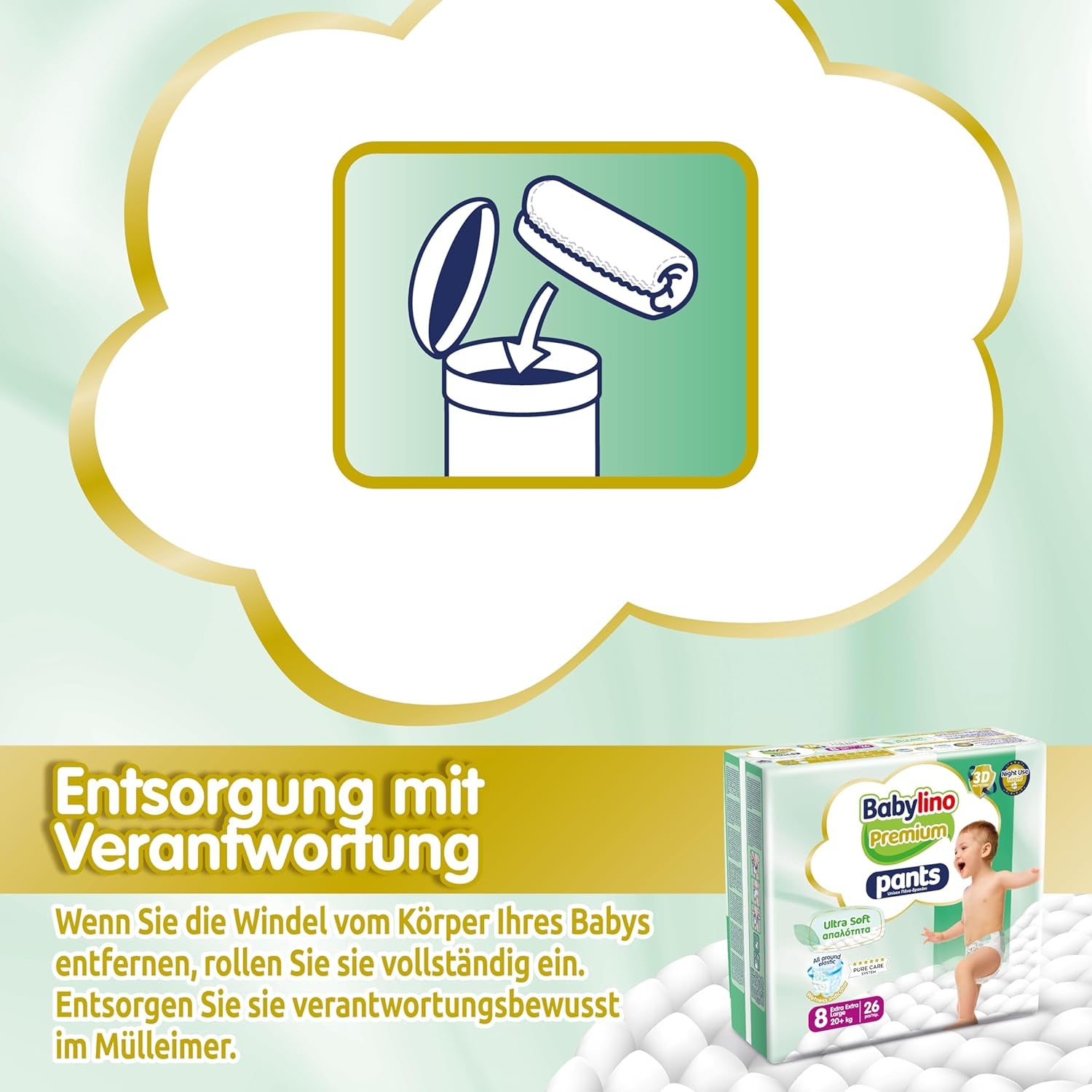 Prémium 8-as méretű nadrág Ultra-Soft szűrővel, XXL (20+ kg), 26 darab