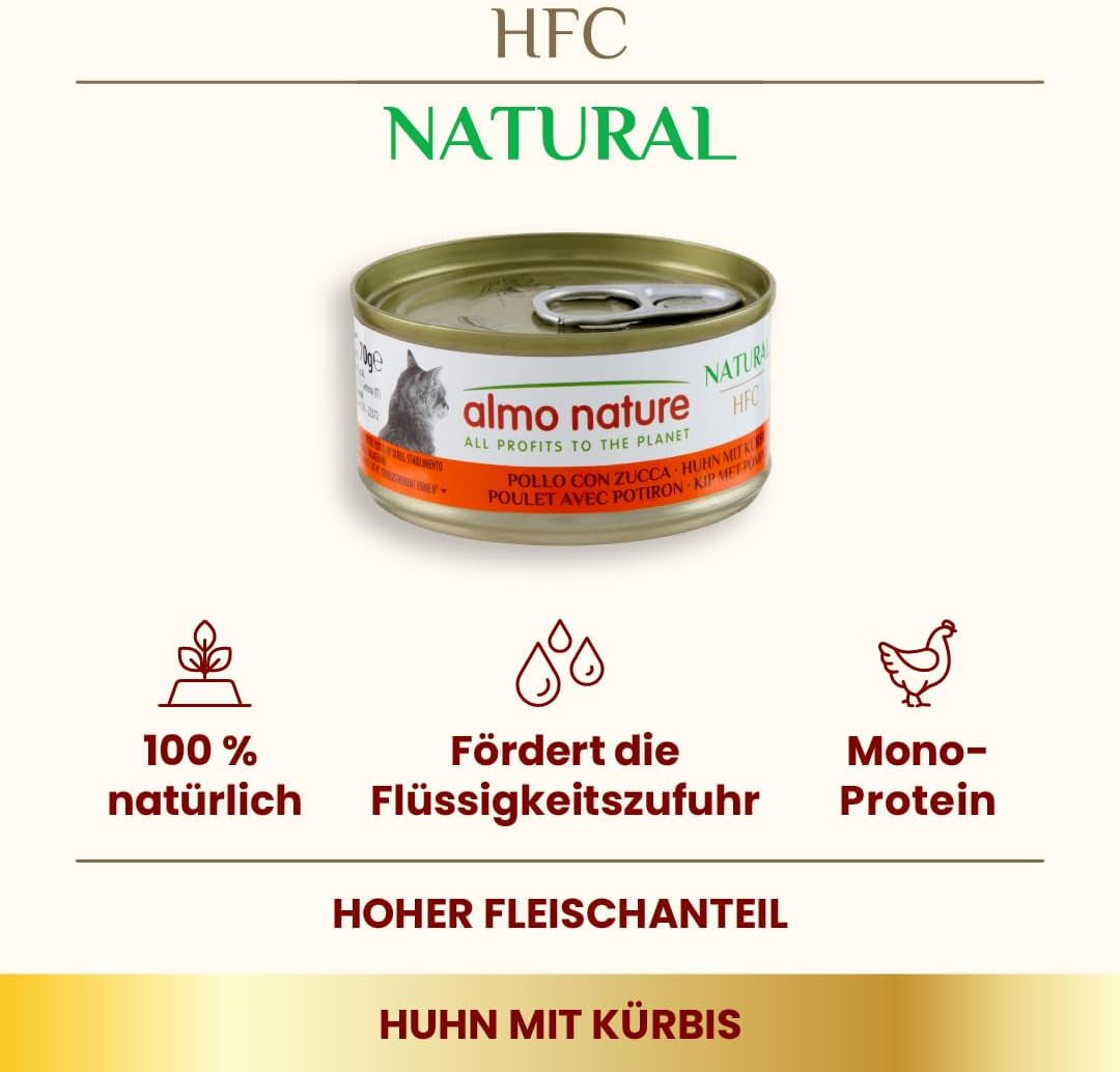 Almo Nature HFC Hrană umedă naturală pentru pisici - Rețete asortate cu pui - 6 x 70g
