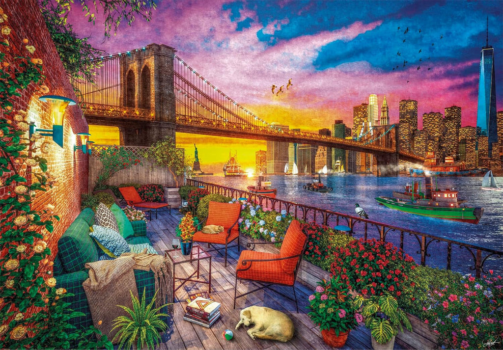 Clementoni - 33552 Collection - Manhattan Balcony Sunset, Puzzle 3000 piese pentru adulți și copii 10 ani, joc de îndemânare pentru întreaga familie Puzzle Naty Shop