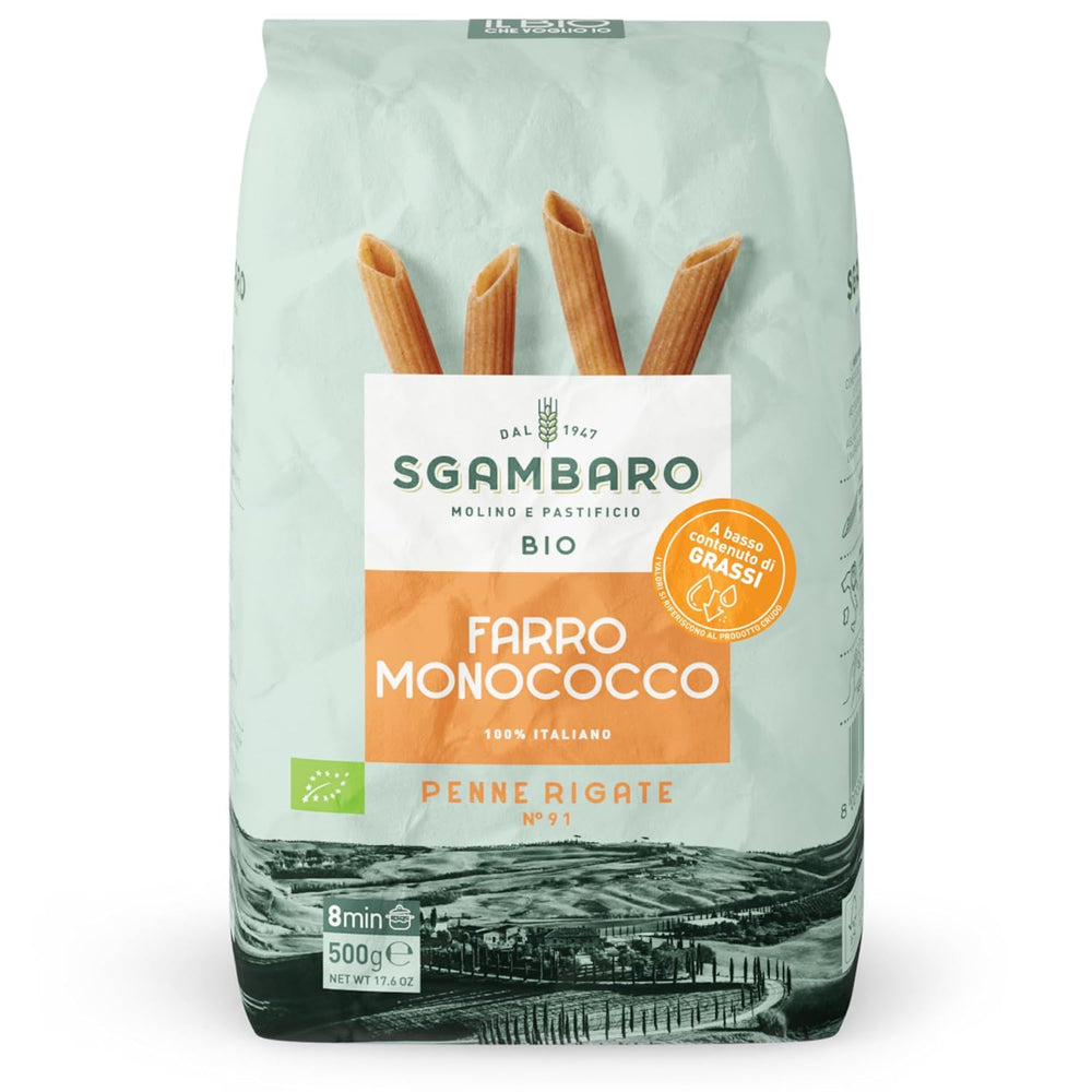 Bio Penne Rigate tészta N.91 - 500g Alacsony zsírtartalmú búza tészta - Rost- és fehérjeforrás