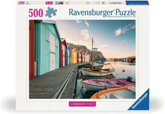 Ravensburger Puzzle 12000847, Skandináv helyek - Csónakházak Smøgenben, Svédország - 500 darabos kirakós felnőtteknek és 12 év feletti gyerekeknek Puzzle Naty Shop Alapértelmezett cím