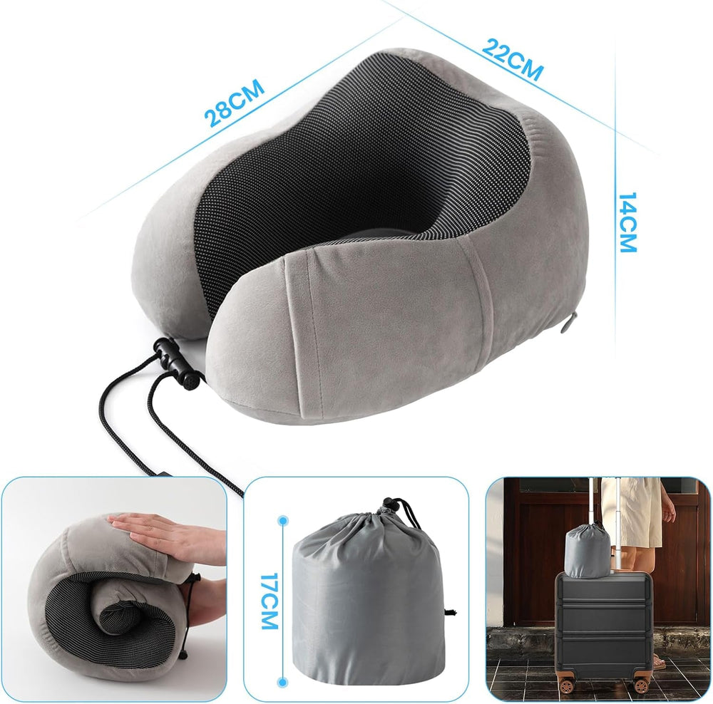 Good Nite Neck Pillow Airplane Neck Pillow Travel Pillow Adult Neck Pillow Car Home Pillow Head Pillow Ergonomic Memory Foam Washable With Narrow Back Adjustable Grey Perne calatorie Naty Shop