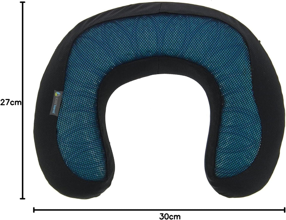 Kine Travel 169803 Pernă de gât cu gel, pernă de călătorie ergonomică, aprobată de fizioterapeut, negru și albastru Perne calatorie Naty Shop