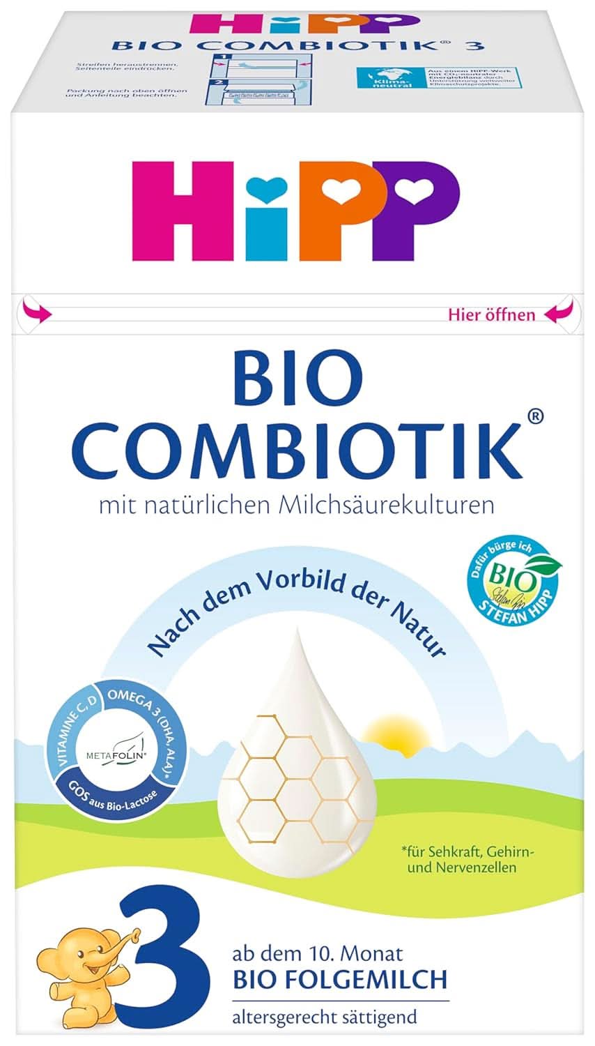 Hipp Organic Milk Food 2 BIO Combiotik, 4 db-os kiszerelés (4 x 600 gramm) Mother and Baby Naty Shop ÚJ - 3 Bio Combiotics 4 x 600 gramm