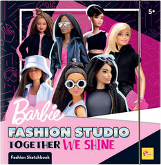 Lisciani - BARBIE - Skizzenbuch Set Wir Glänzen - Modestudio - Models zum Anziehen - Kreatives Spiel - Supermodische Kleidung - Farbmarker - Für Mädchen ab 4 Jahren