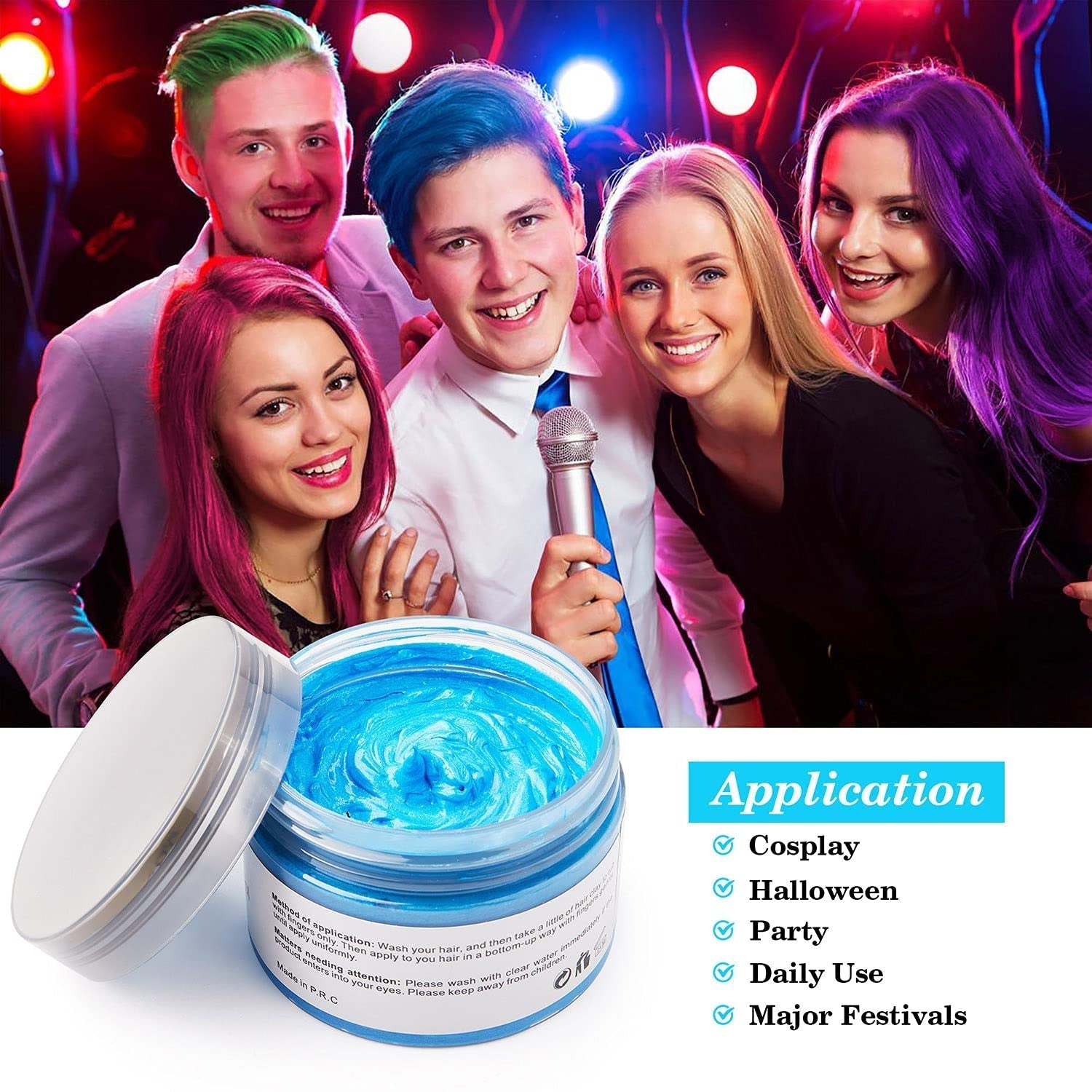 Vopsea de păr, Vopsea de păr temporară Vopsea de păr gri argintiu 4,23 uncii, Vopsea de păr temporară pentru petrecere, Cosplay și Halloween (gri argintiu) Vopsea pentru par Naty Shop