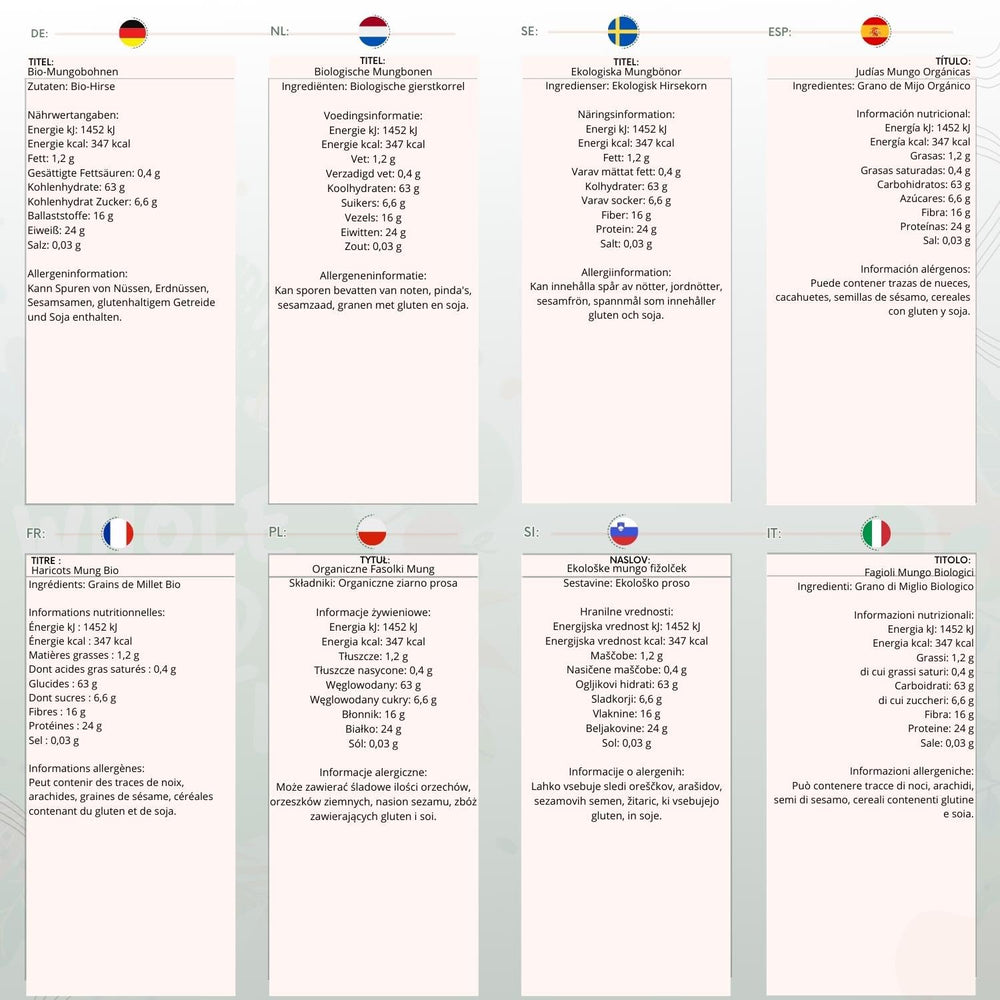 Wholefood Föld bio mungbab 2kg | Nem GMO | Vegán | Rostban gazdag | Fehérjében gazdag | Tanúsított bio