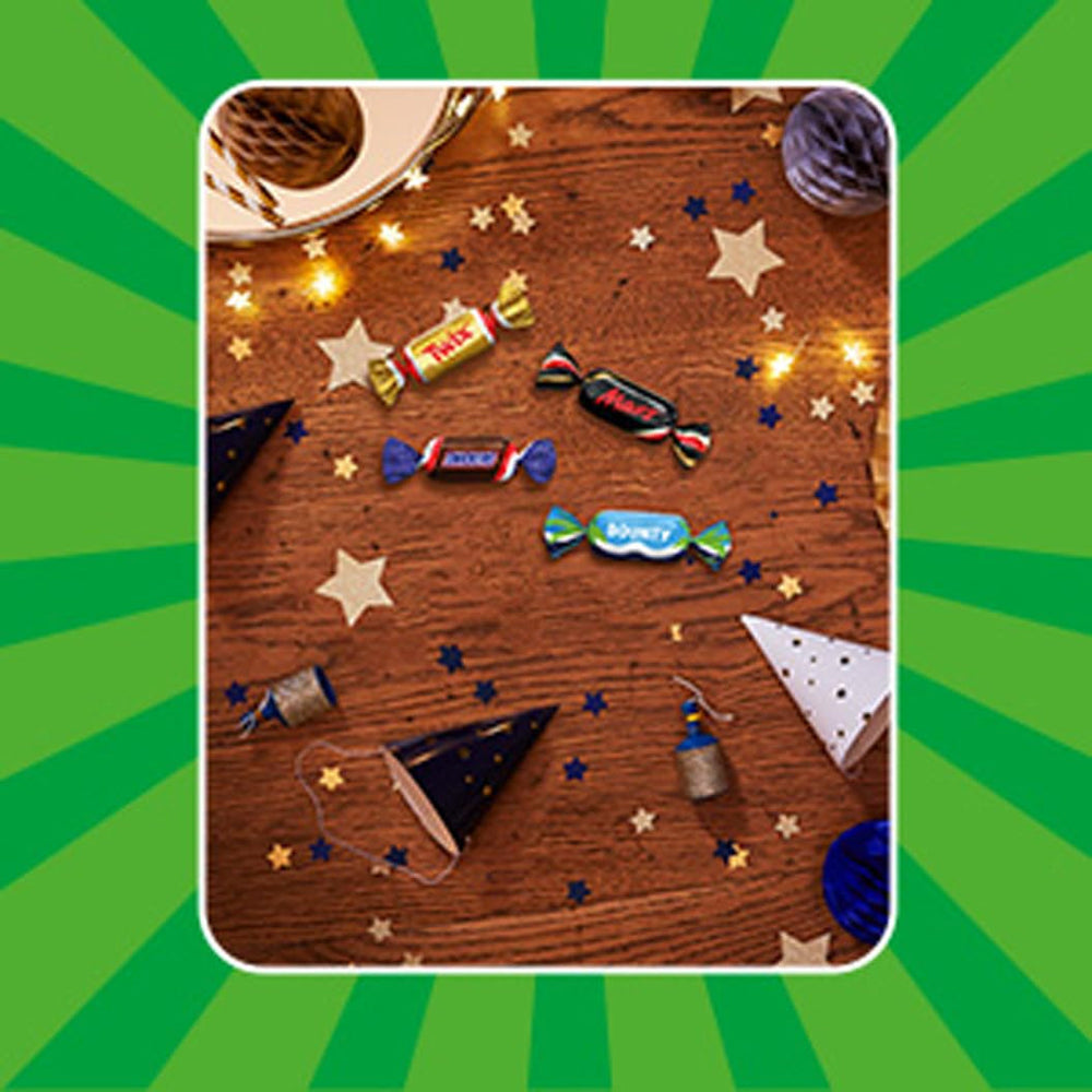 Miniatűrök keveréke, Mars, Snickers, Bounty & Twix, klasszikus szeletek mini formátumban, 296 szelet, 3 kg csokoládé cukorka Naty Shop