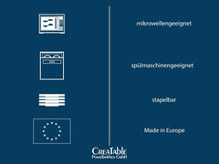 CreaTable, 16999, seria Flora ORCHARD, set de veselă cu 16 piese pentru 4 persoane, serviciu combinat din porțelan, potrivit pentru mașina de spălat vase și cuptorul cu microunde, fabricat în Europa