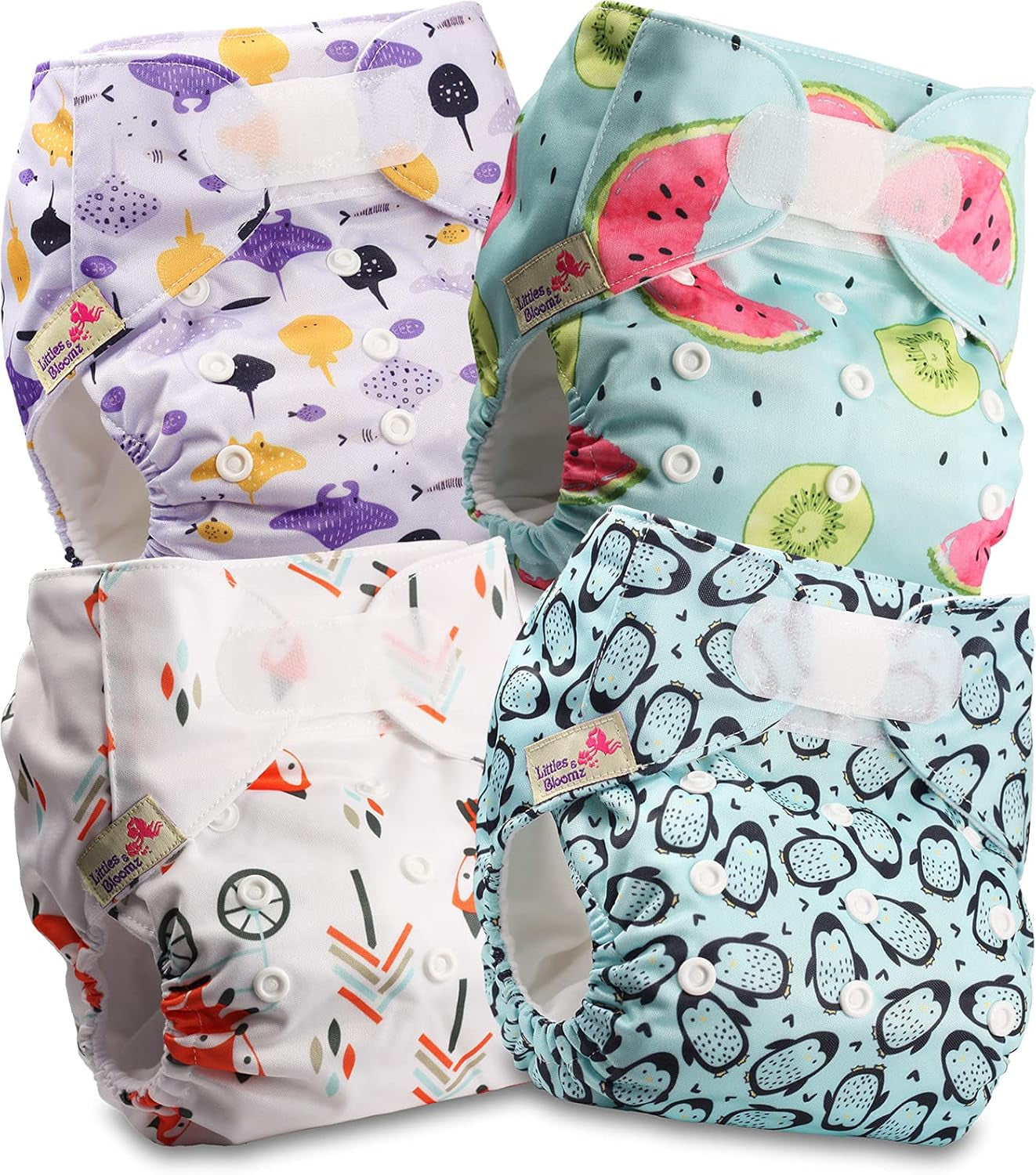 Littles és Bloomz újrafelhasználható pelenka FLV2-0602, szabványos horogzáras, 6 pelenka