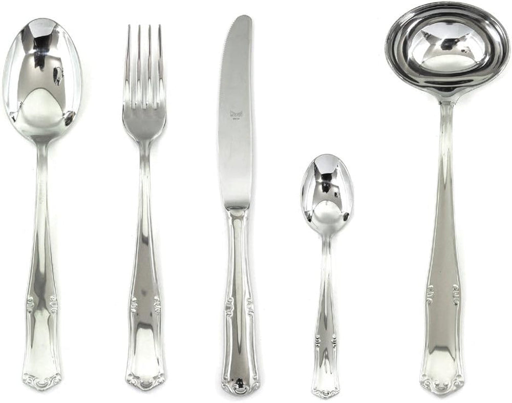 Set de tacâmuri Bavaria Moka, oțel inoxidabil, de culoare argintie, se poate spăla în mașina de spălat vase Bucatarie Naty Shop 30 piese