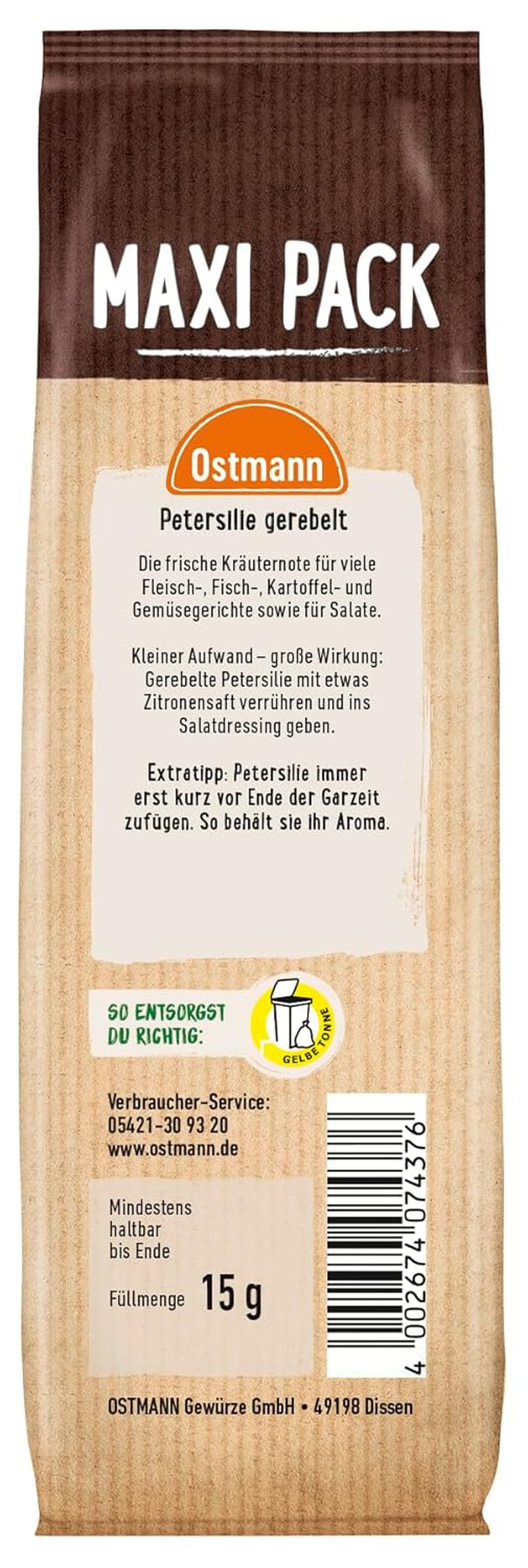 Ostmann Gewürze - Parsilie gerebelt | 15 g Vorteilsbeutelben