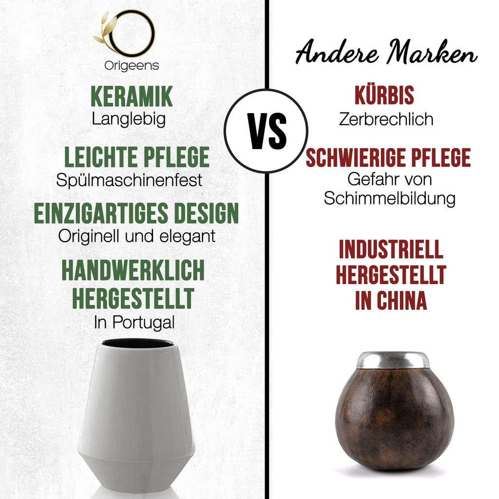 SET DE CEAI MATE ORIGEENS Cu cană pentru mate din Portugalia, bombilla și ceai Yerba Mate BIO - Set cadou original