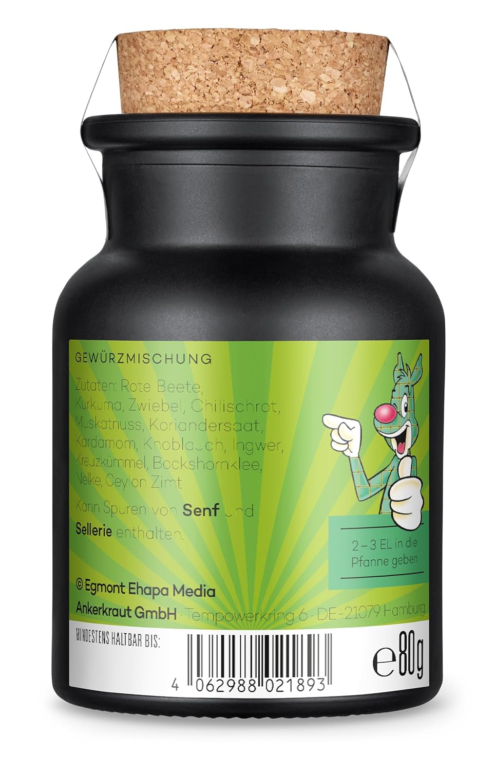 Ankerkraut x Yps Urzeitkrebszüchterfutter, Gewürzmischung für Rice, Gemüse und Snacks, mit Rote Beete, Kurkuma und Zwiebel, ohne Salz, 80 g im Corkenglas