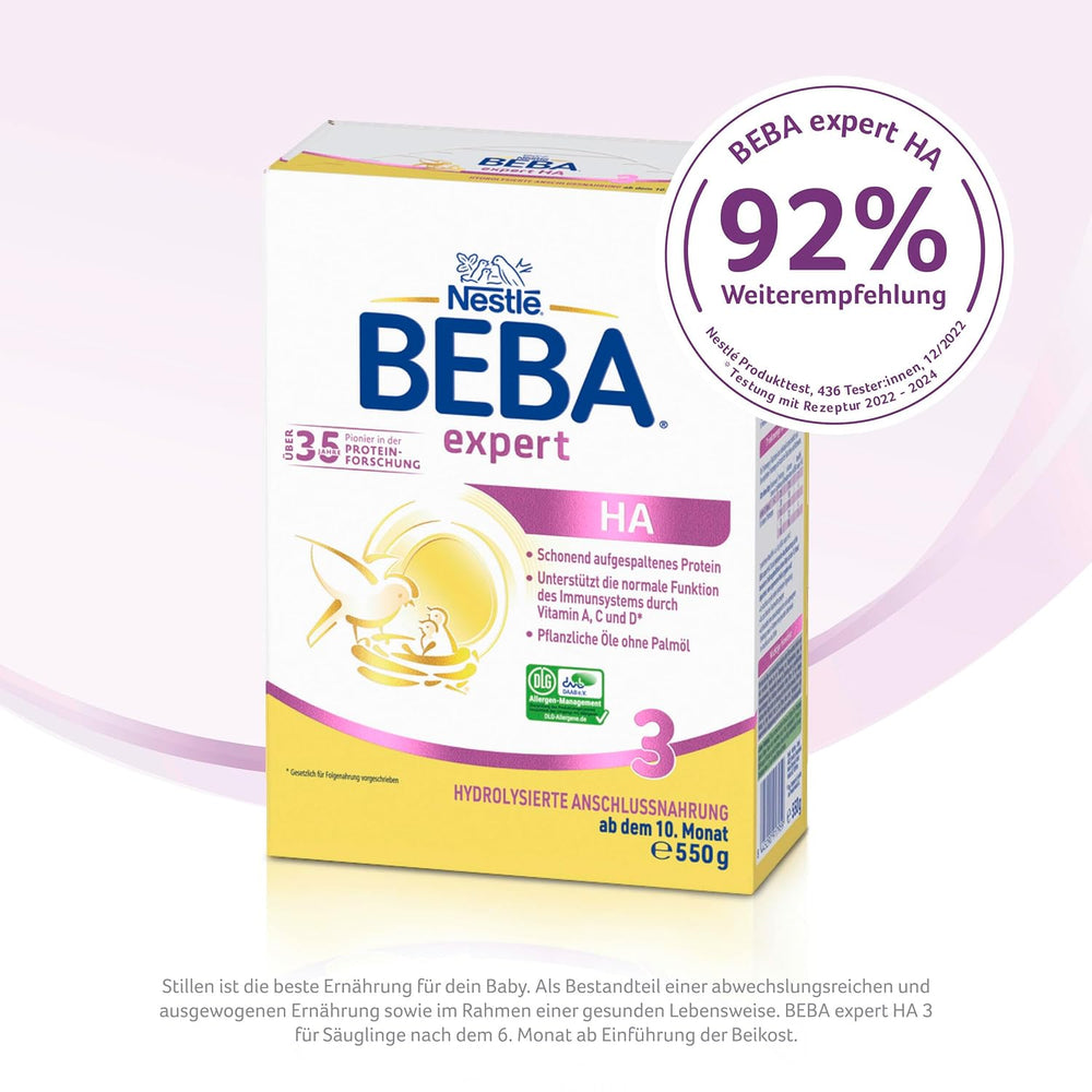 BEBA expert HA 3 hidrolizált folytatásos formula, 10 hónapos kortól, 1 csomag (1 x 550 g)