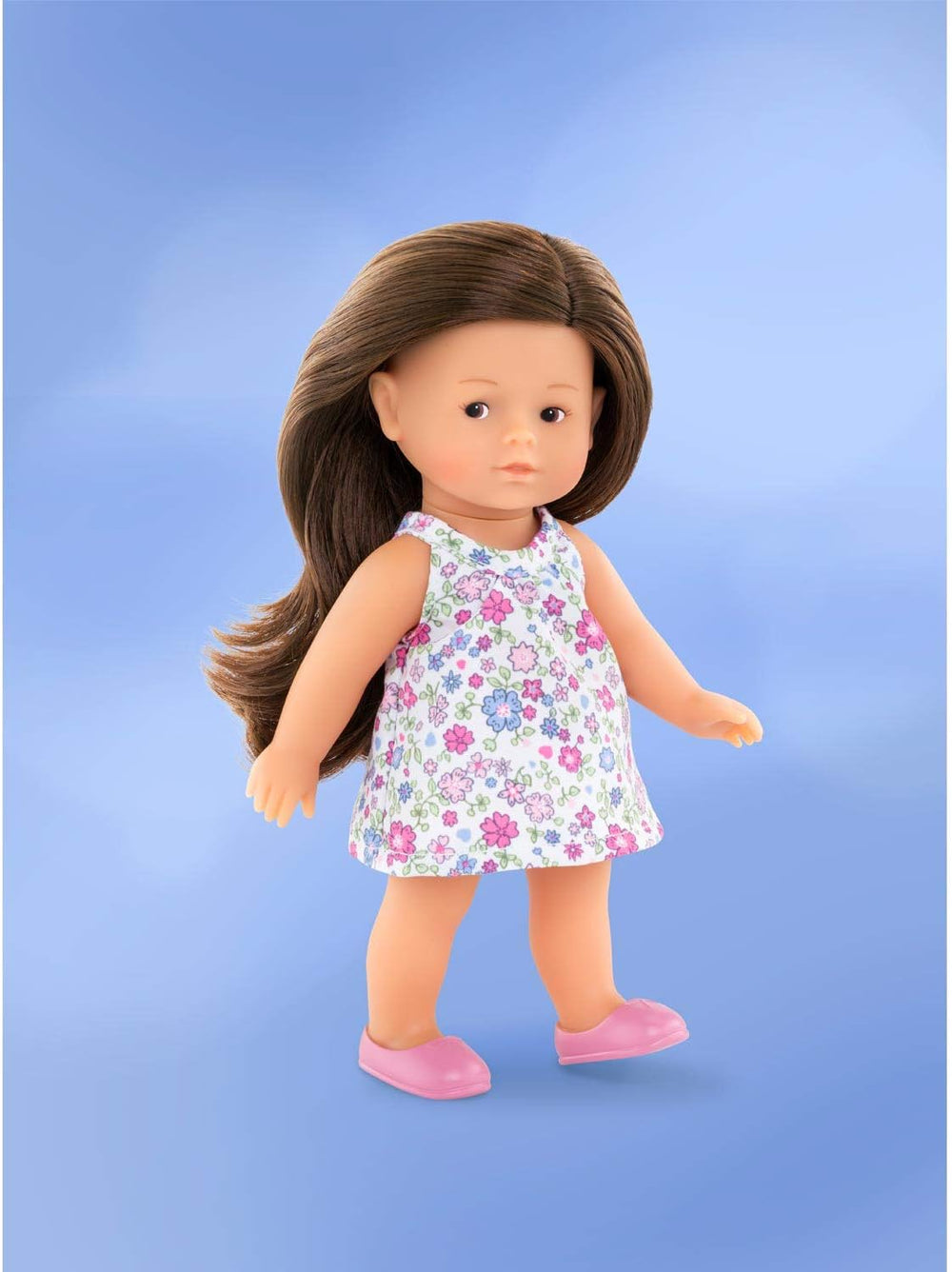 Corolle 9000240020 - Romy brunett Les Trends Mini Corolline 20 cm, francia baba bájjal és vanília illattal, 20 cm