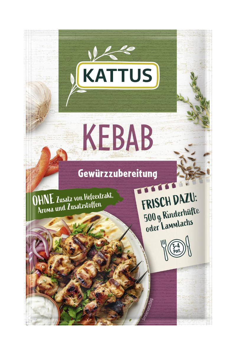 - Kebab Gewürzzubereitung | Fűszerezés 3-4 adaghoz | Ohne Zusatz von Fefeextrakt, Aroma und Zusatzstoffen | 25 g zacskóban