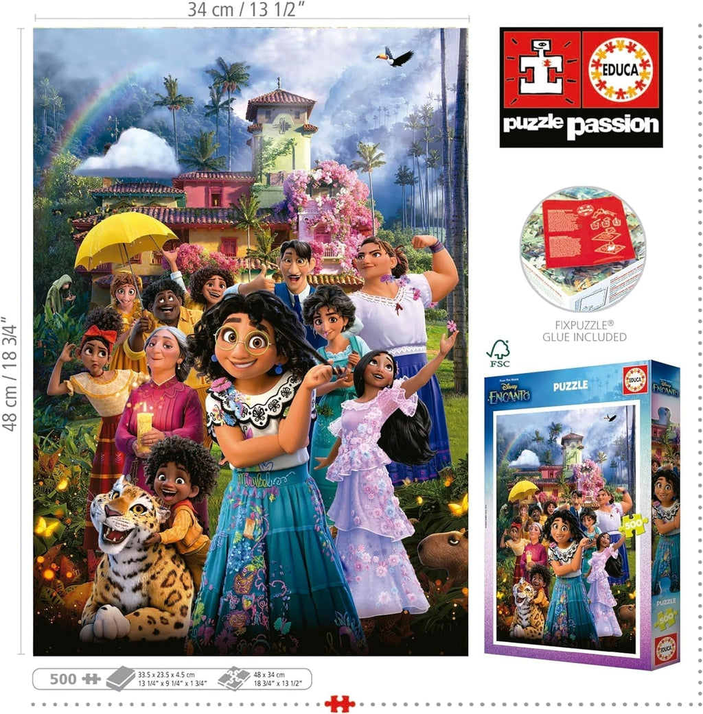 Educa - Puzzle 500 piese pentru adulti | Disney Encanto, puzzle 500 piese pentru adulti si copii de la 11 ani, puzzle pentru copii (19572) Puzzle Naty Shop
