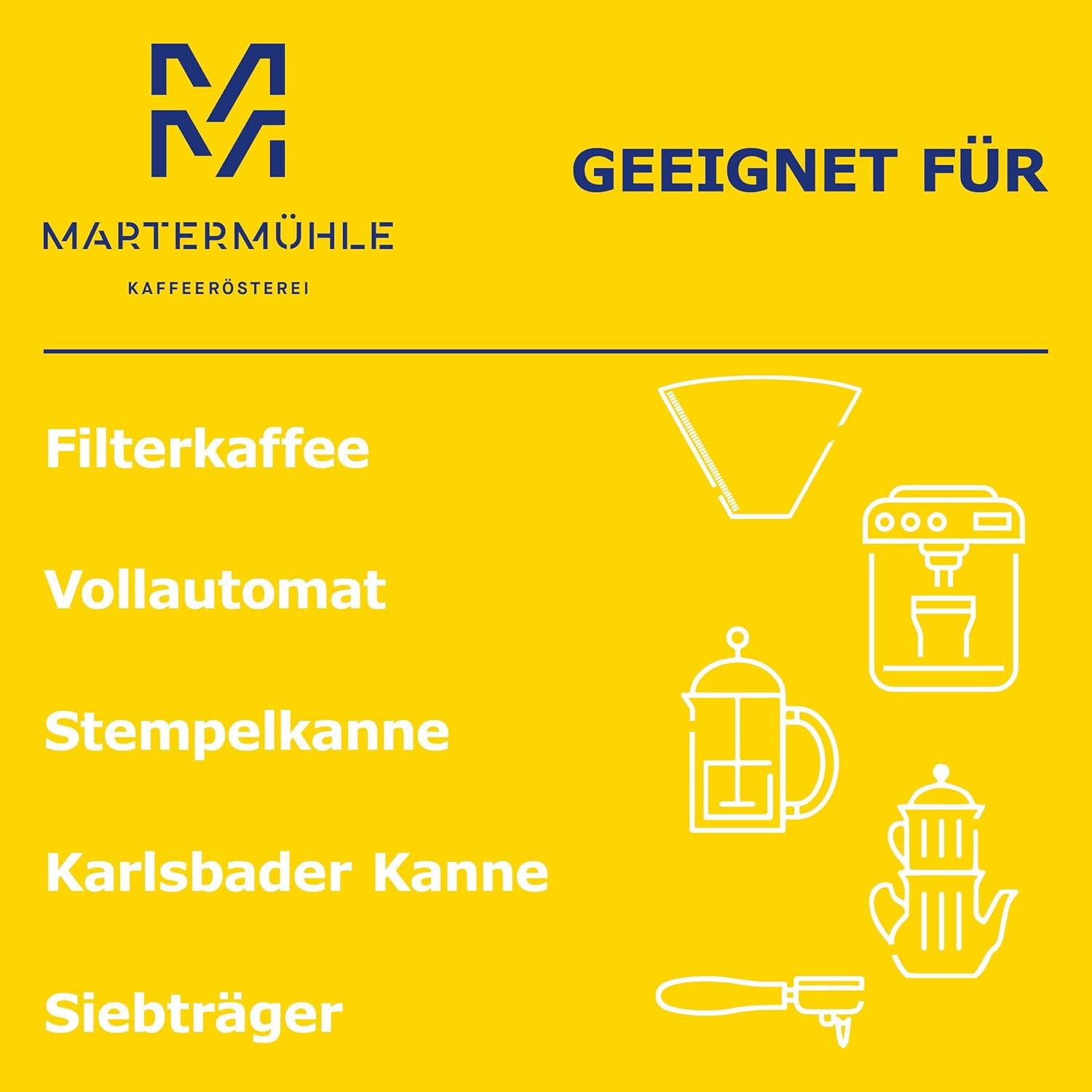 Martermühle Café Crème Kaffeebohnen 500g mittelkräftig I Arabica I Aromen: Brauner Zucker, Haselnuss, Schokolade I Ganze Kaffeebohnen schonend geröstet, säurearm
