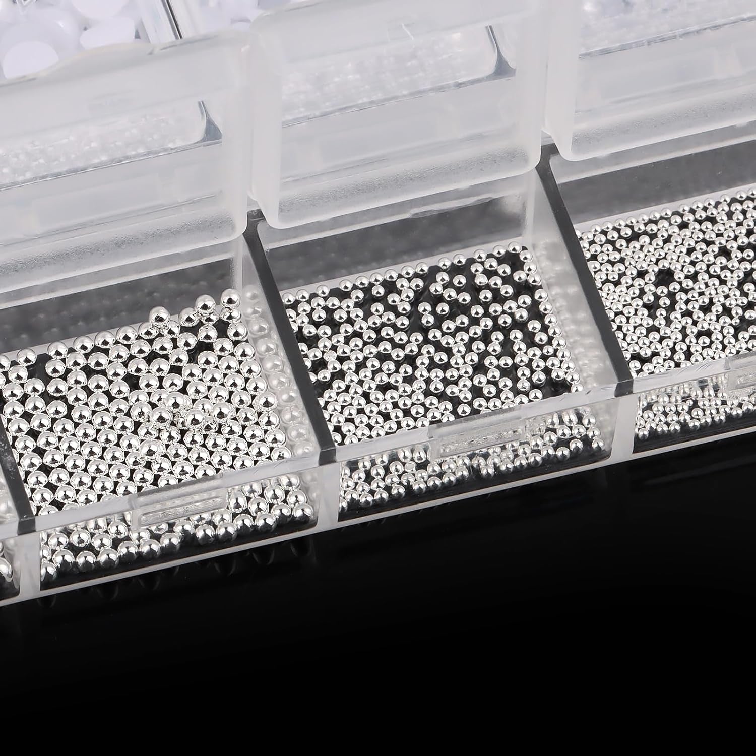 Nail Art Strasssteine 1 Schachtel, Nail Charms, 12 Typen Weiße Perlen Für Nägel, Flatback Rhinestones, Klein Edelstahl-Perlen, Nagel Deko, Nagel Zubehör