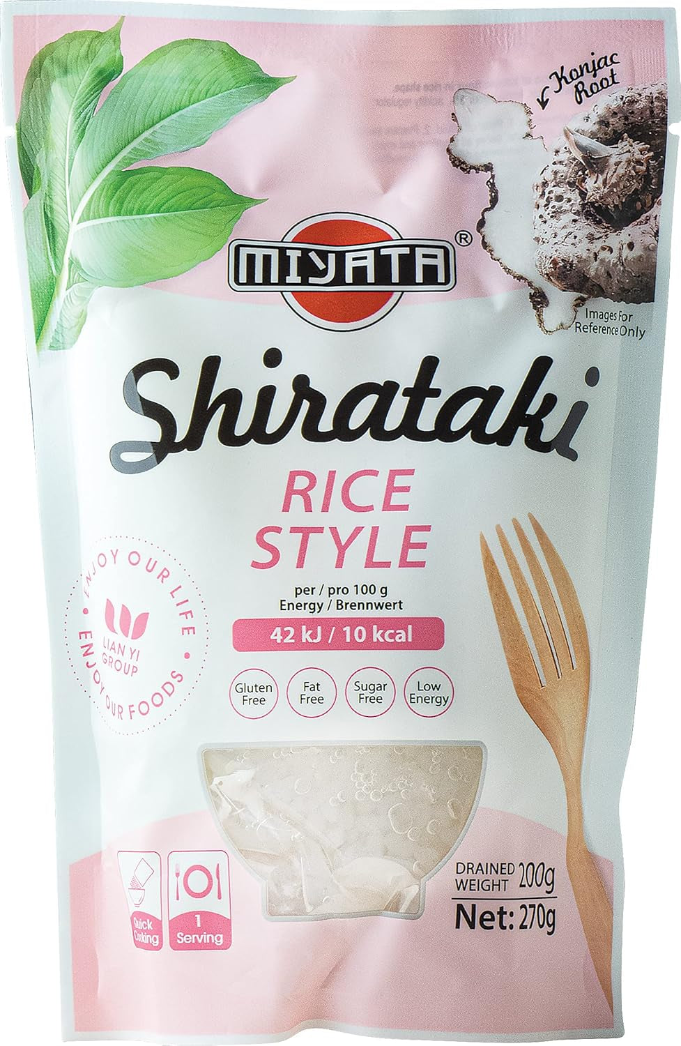 Shirataki stílusú Miyata rizs konjac lisztből, 1 csomag (1 x 270g)