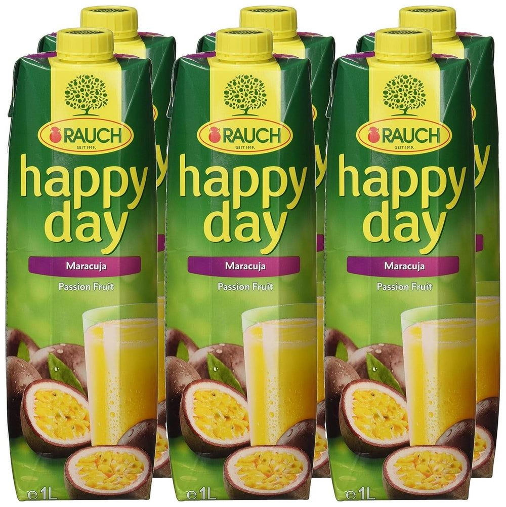 Rauch Happy Day Maracuja | Sok C-vitaminnal | Egzotikus varázslat és intenzív aroma | 6X 1 literes, Tetra Prisma Alkoholmentes italok Naty Shop