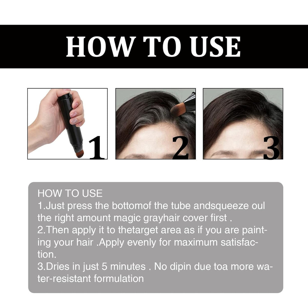 Negru maro de unică folosință vopsea de păr Pen Instant Grey rădăcină acoperire Hair Colour Cream Stick Pen rapid acoperire temporară păr alb Vopsea pentru par Naty Shop