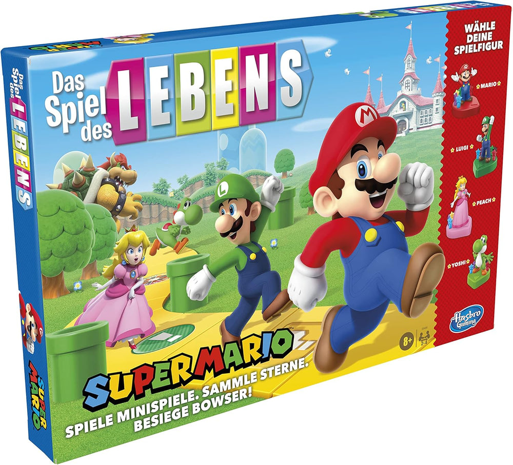 Hasbro The Game of Life Super Mario társasjáték 8 éves kortól, játssz minijátékokat, gyűjts csillagokat és harcolj Bowserrel