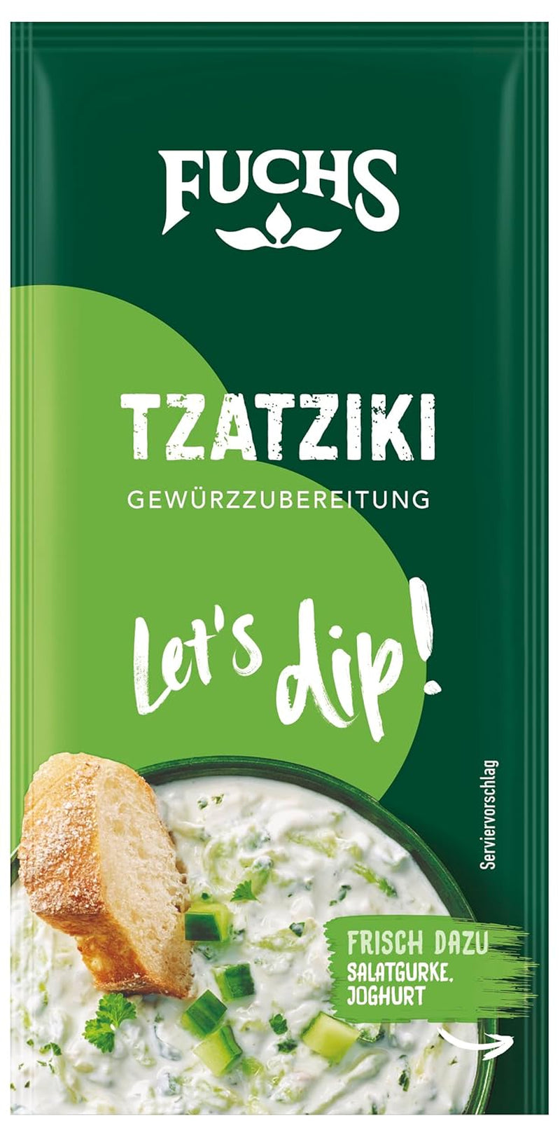 Fuchs Gewürze – Merítsünk! Tzatziki Gewürzzubereitung, Gewürz für die Zubereitung von griechischem Tzatziki, 10 g a tasakban