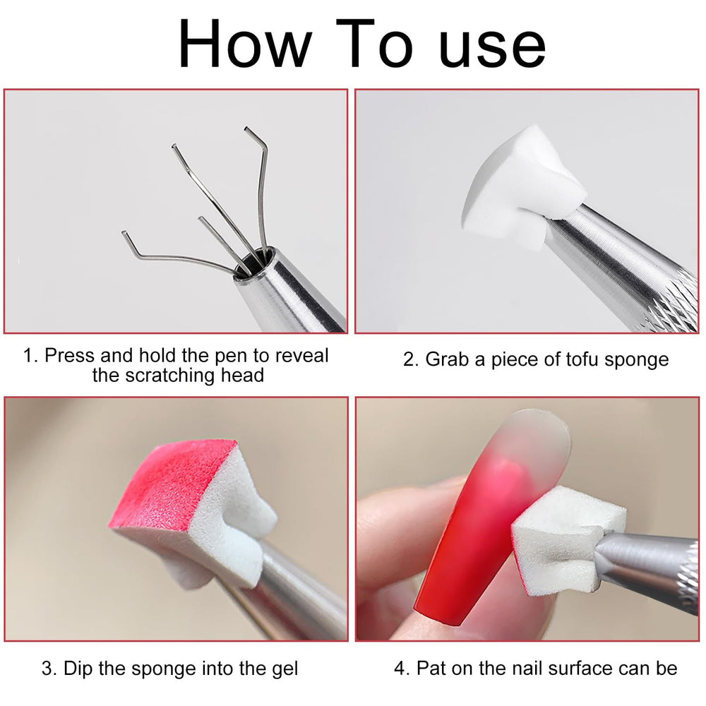 200 Stück Nail Art Schwamm Mit Metallgreifer, Sponge Nagel Pinsel, Nageldesign Zubehör Schwammpinsel, Um Eine Vielzahl Von Gradient Nail Art Patterns Zu Erstellen(Weiß?