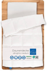 Allnights paplan közepes paplan 135X200 100% új toll és pehely allergiabarát Mosható 60°C-ig Made in Germany White Naty Shop Paplanok és paplanok 135 X 200 cm Közepes melegség osztály