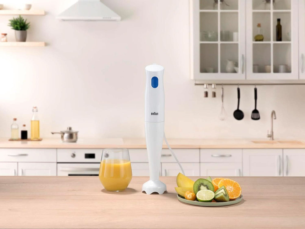 Braun Stabmixer MQ10.001PWH + Messbecher 600 ml, 5 Jahre Service, Leicht, Easytwist-System Zum Einfachen Wechseln Des Zubehören, Splash Control-Technologie Ohne Spritzer Kitchen Naty Shop