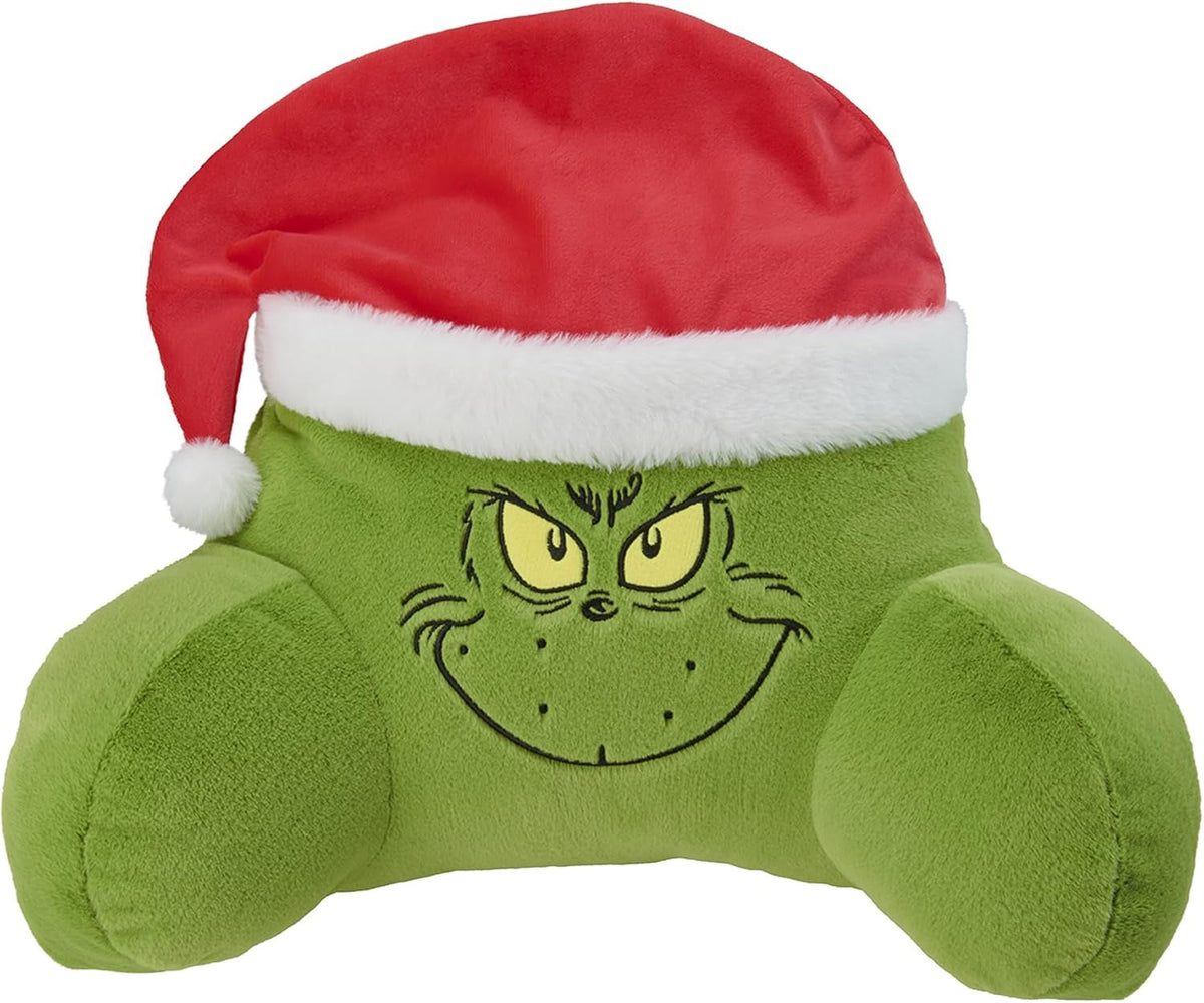 Perna Grinch - Pernă de spate pentru pat și canapea, suport pentru spate cu cotiere, pernă de citit pentru spate, gât și cap, verde, 40 x 38 cm