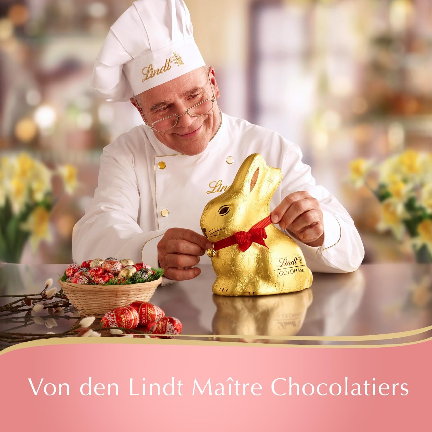 Lindt Chocolate Gold Bunny Lucky Charm Edition | 100g | Arany tejcsokoládé húsvéti szerencsés varázsmintával | Húsvéti csokoládé | Ajándék csokoládé | Csokoládé nyuszi | húsvéti nyuszi