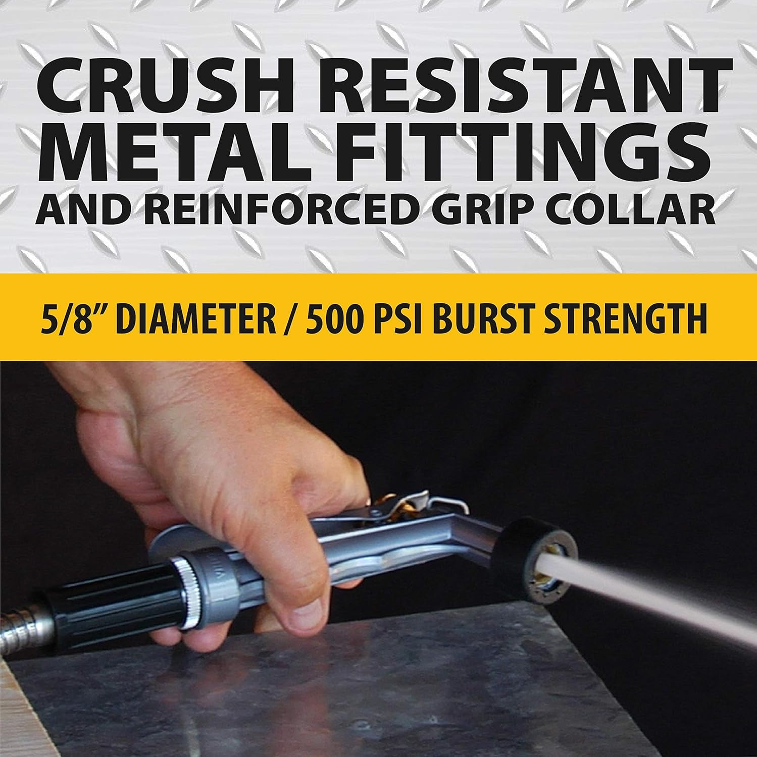 Furtun de grădină de 30 m, furtun de apă metalic din oțel inoxidabil 304, 30 m, furtun flexibil, anti-îndoire, ultra-ușor și durabil, rezistent la rupere, ușor de înfășurat, 500 PSI