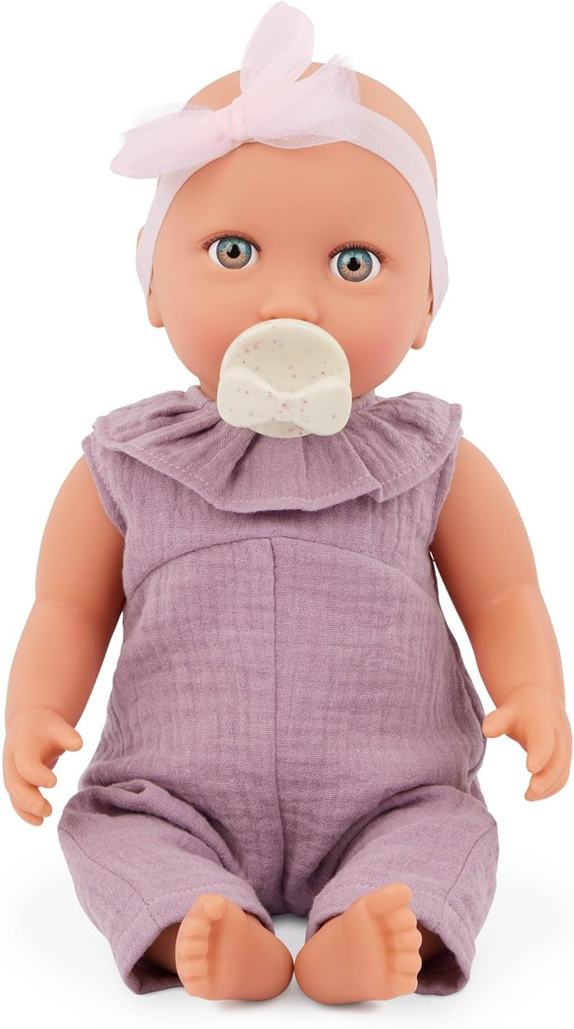 LullaBaby - Baby Puppe - Einteiler & Mütze - 36 cm Realistic Baby-Puppe - Mogyoróbarna szemek és puha test - Romper & Schnuller-Zubehör - Pretend Play Spielzeug - Kinder 2 Jahre +