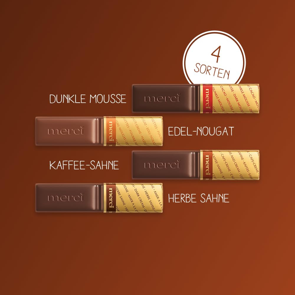 Finest Selection étcsokoládé fajta – 6 x 250g – Finomított étcsokoládé különlegességek – Töltött és töltetlen praliné