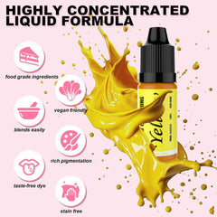 Colorant alimentar - Set de 7 coloranți alimentari de 12 ml pentru copt torturi - Colorant alimentar vibrant pentru decorarea torturilor, slime DIY, realizarea de slime