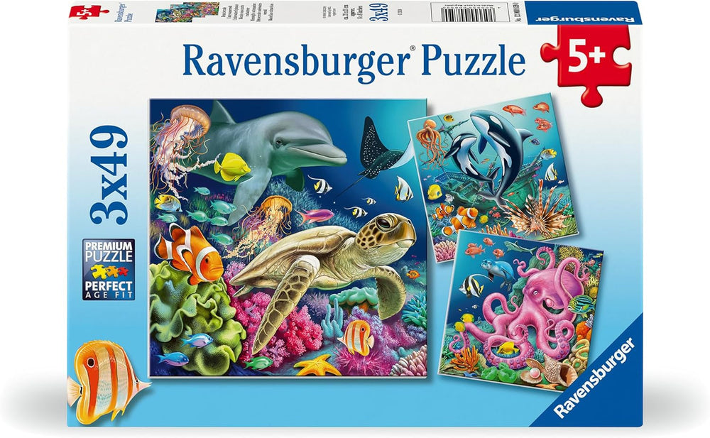 Ravensburger gyerekrejtvény - 12000859 Elbűvölő víz alatti világ - 3x49 darabos puzzle gyerekeknek 5+ Puzzle Naty Shop alapértelmezett cím