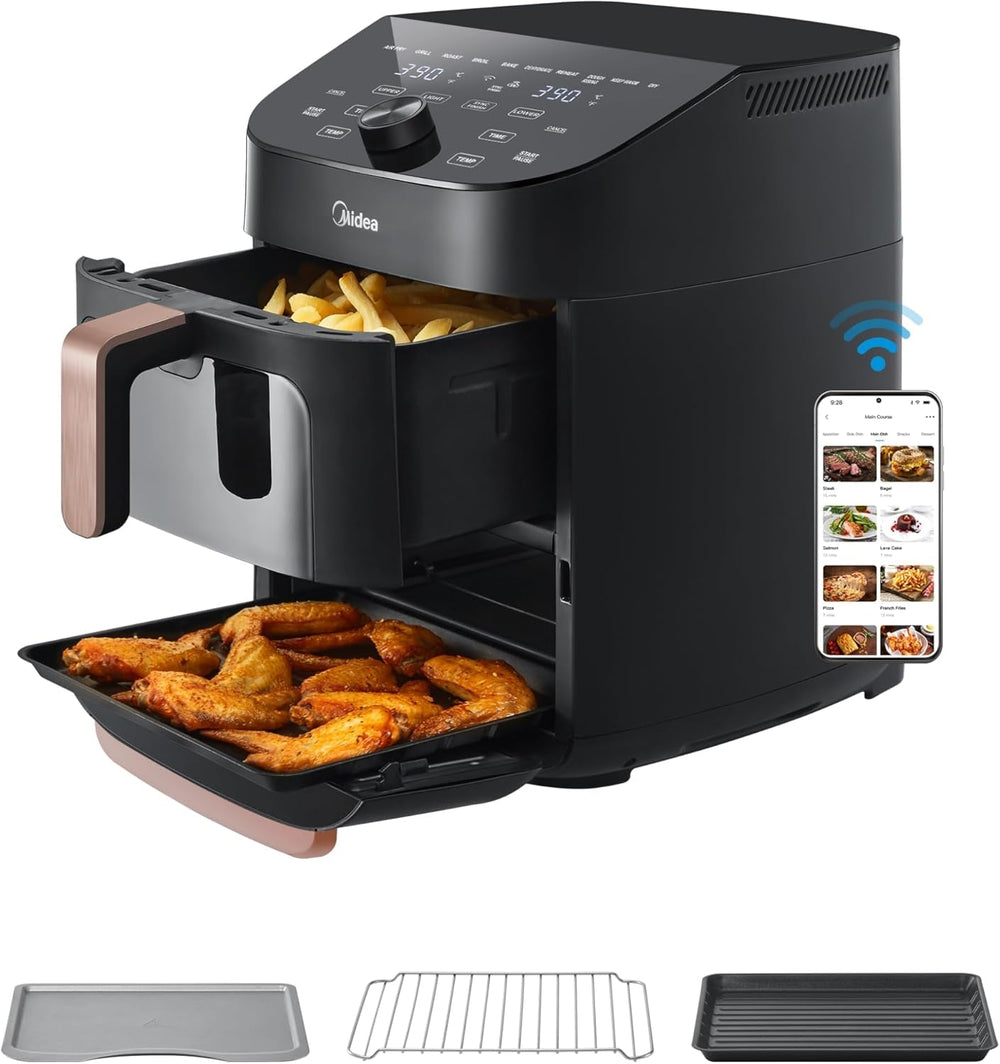 Midea Hot Air Fryer 2L, 1150W Airfryer, olajmentes, Forrólevegős sütő, Automatikus kikapcsolás funkció Háztartási gépek Naty Shop 11L