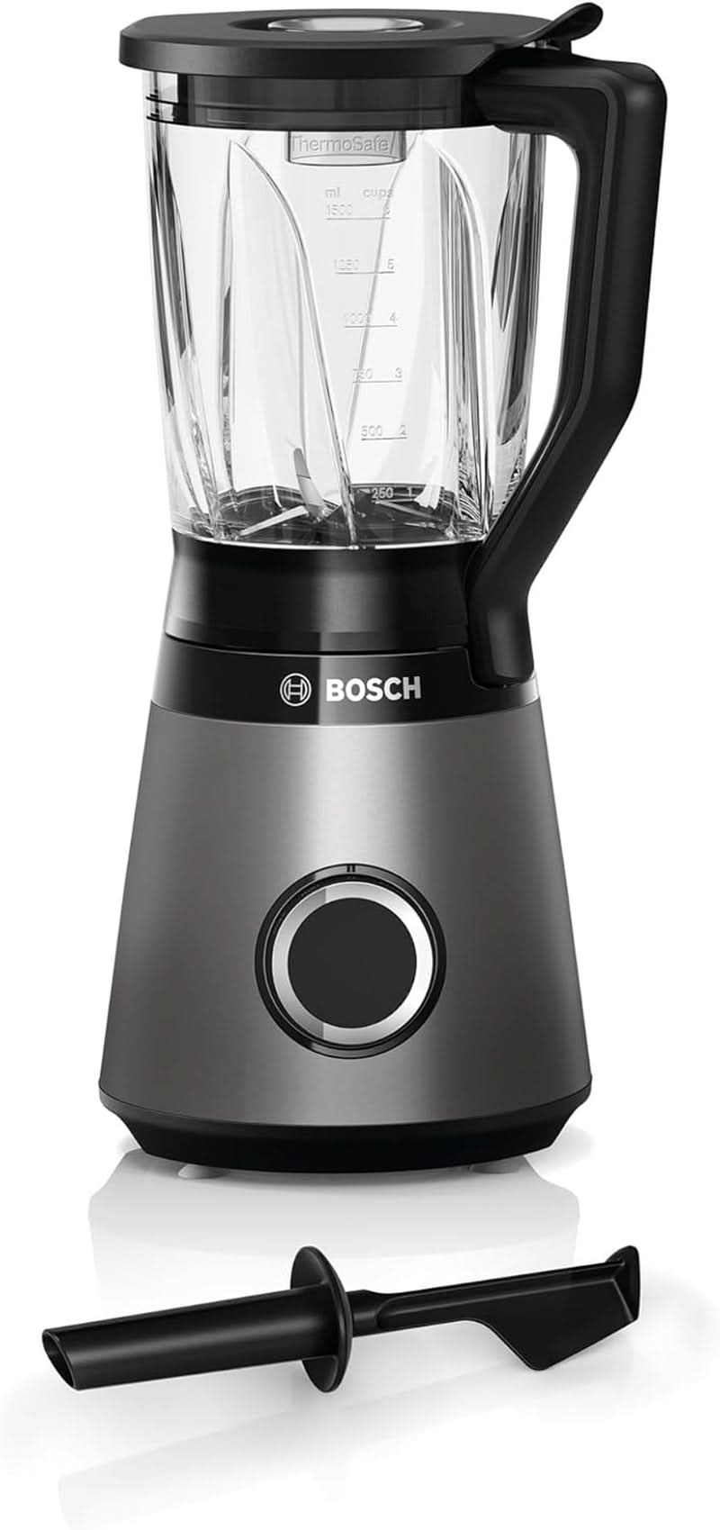 Bosch Standmixer Vitapower Serie 4 MMB6172SN, Verbesserte Version, 10 Jahre Motorgarantie, Edelstahl-Klingen, 1,5L Glasbehälter, Spülmaschinenfeste Teile, 30 000 U/min, 1200 W, Silver Kitchen Naty Shop