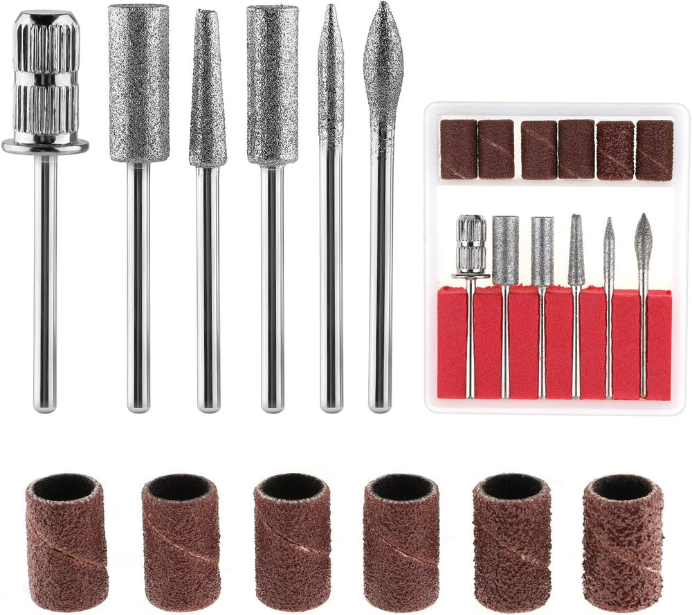 Burghiu de unghii diamantat MWOOT pentru pile de unghii electrice cu mâneci de șlefuit benzi de șlefuit, burghie de unghii, accesorii pentru unghii artificiale, îndepărtarea cuticulelor