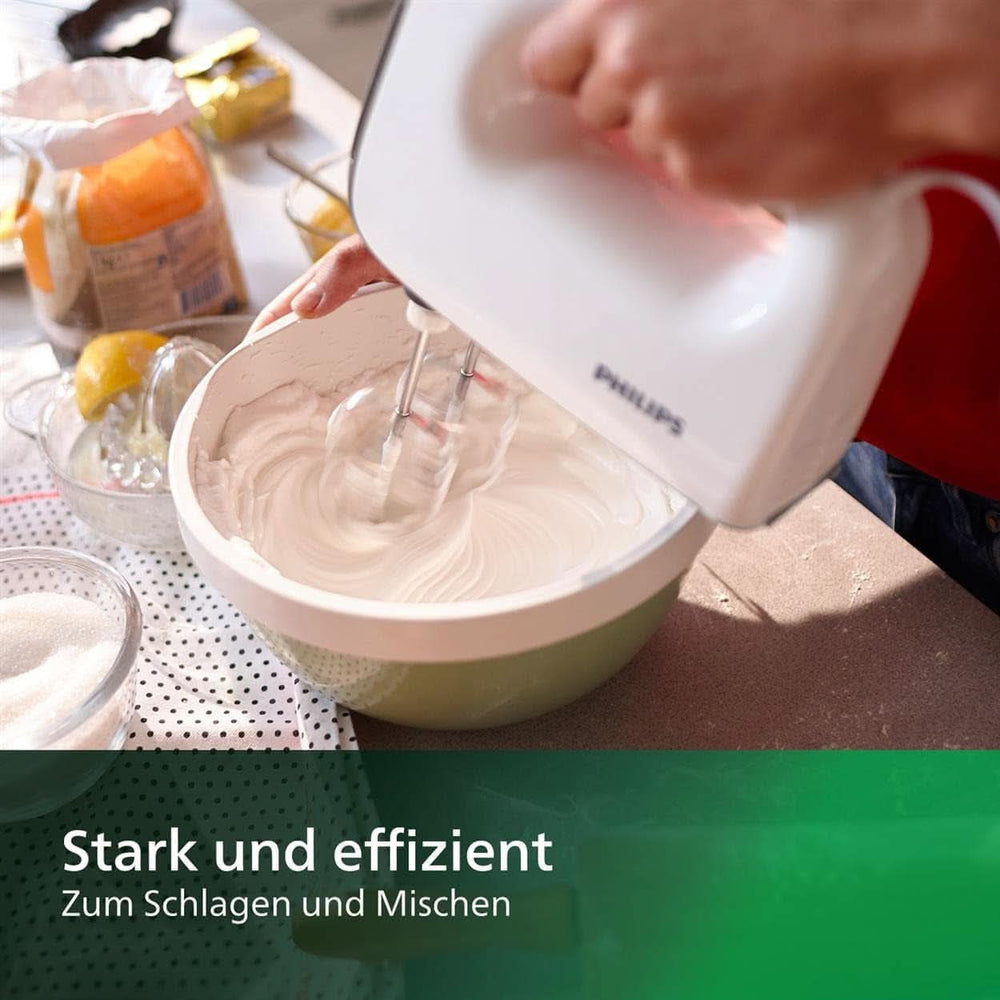 Philips Handmixer, 450 W, 5 Geschwindigkeiten plus Turbo, Weiß/Grau (HR3741/00) Kitchen Naty Shop