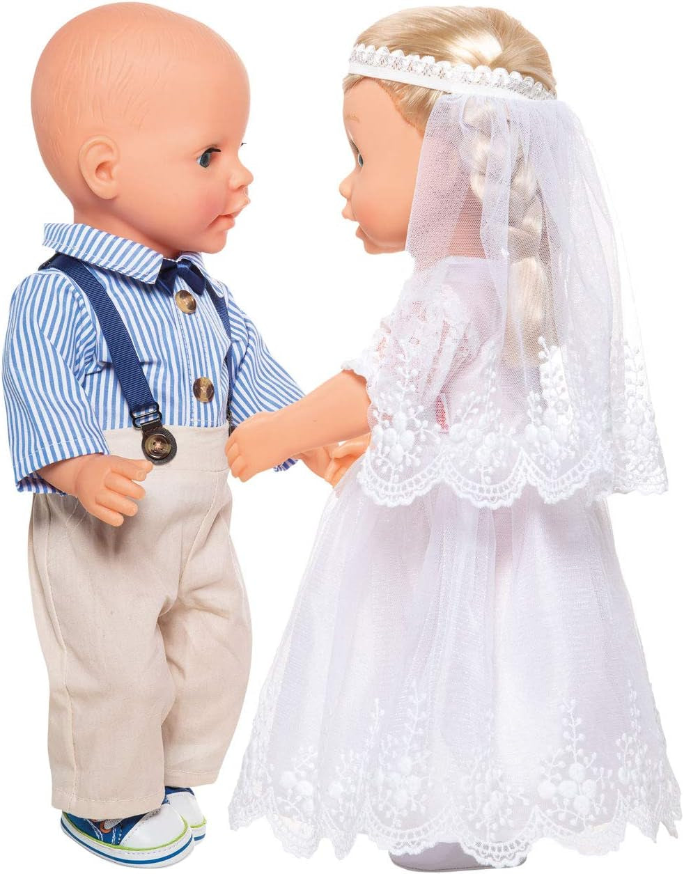 Heless 1021 - Bekleidungs-Set für Puppen im Design von Bräutigam Franz, 2 teilig mit Hose und Hemd, Größe 28-35 cm, für eine rauschende Puppenhochzeit