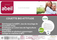 Abeil Bio' Attitude paplan, Könnyű, Organikus pamut huzat, Töltet: Poliészter Cyclafill® 200 G/M², Mosógépben mosható, Öko-Tex minősítésű, 200 X 200 cm Paplanok és paplanok Naty Shop