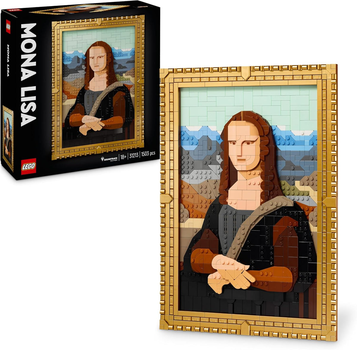 LEGO Art Mona Lisa, Set für Erwachsene, Gemälde von Leonardo da Vinci zum Aufhängen, kreative Aktivität für Männer und Frauen, Geschenk für Kunstliebhaber, italienische Renaissance Kunst 31213