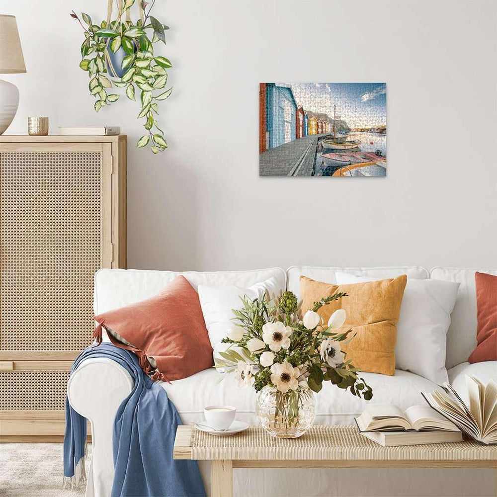 Ravensburger Puzzle 12000847, skandináv helyek - Csónakházak Smøgenben, Svédország - 500 darabos kirakós felnőtteknek és 12 év feletti gyerekeknek Puzzle Naty Shop