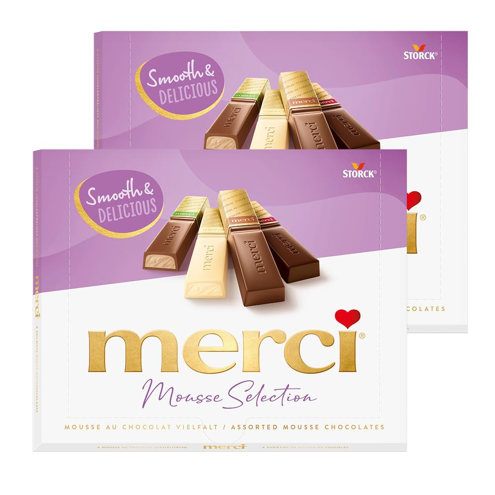 merci Finest Selection Mousse au Chocolat Variety – 1 x 210 g – Specialities Exquisite Chocolate Mousse – Töltött és töltetlen praliné