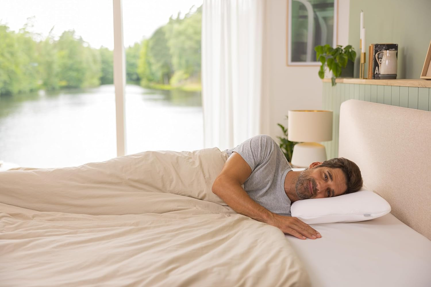 Pernă de dormit TEMPUR Symphony din spumă cu memorie, pernă ergonomică cu suport pentru gât pentru cei care dorm pe spate și pe o parte, senzație fermă, mărimea S (63 x 43 x 11 cm)